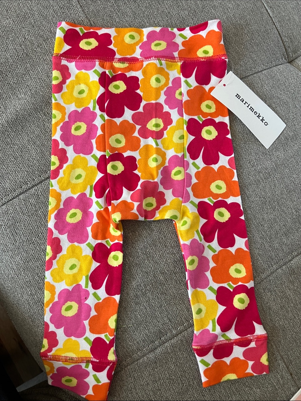 Marimekko Pink Orange Yellow Floral Kids Leggings